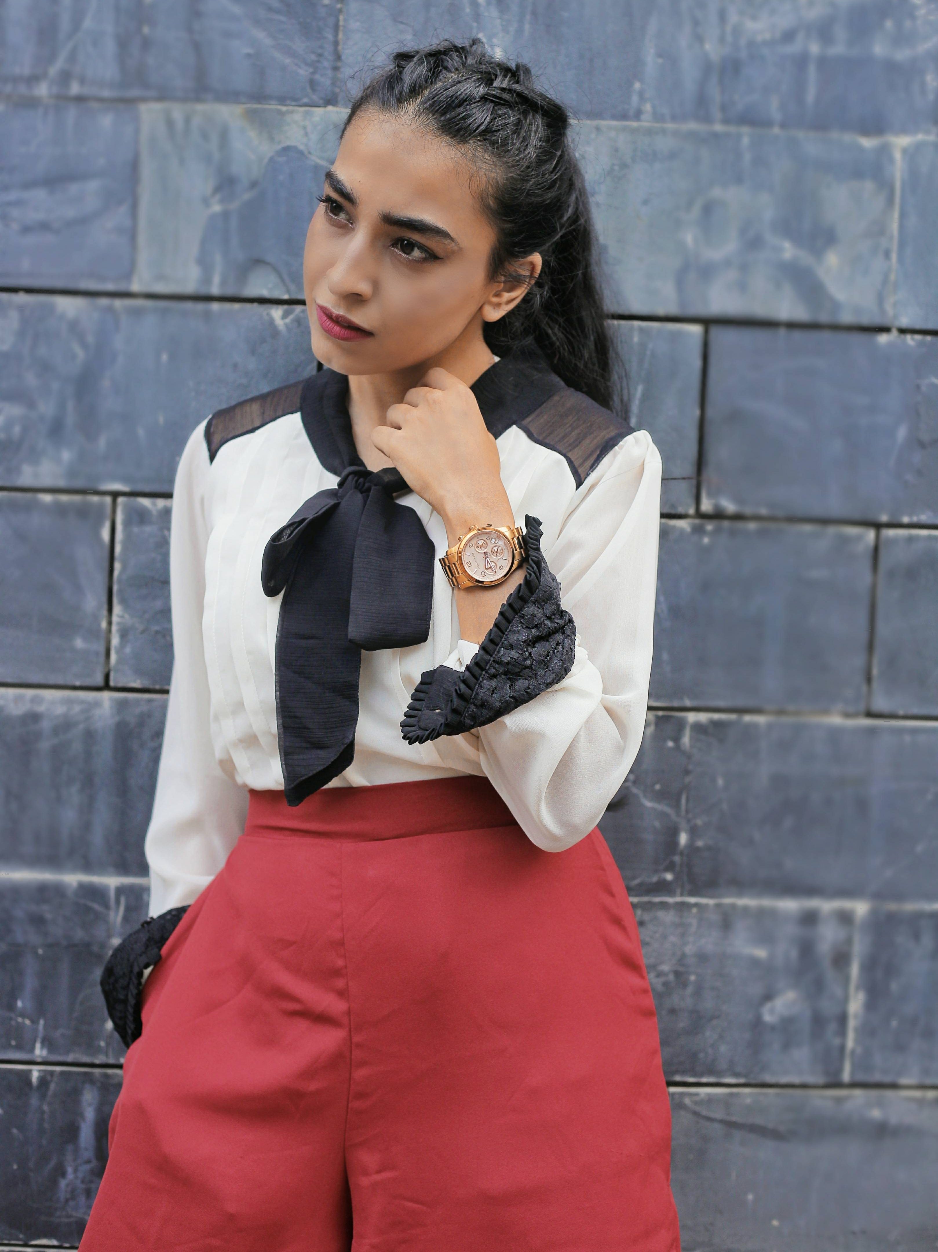 culottes, rust pants, red pants, work look, formal look, office look, work style inspo, officewear, friday dressing, miss chase india, street style
