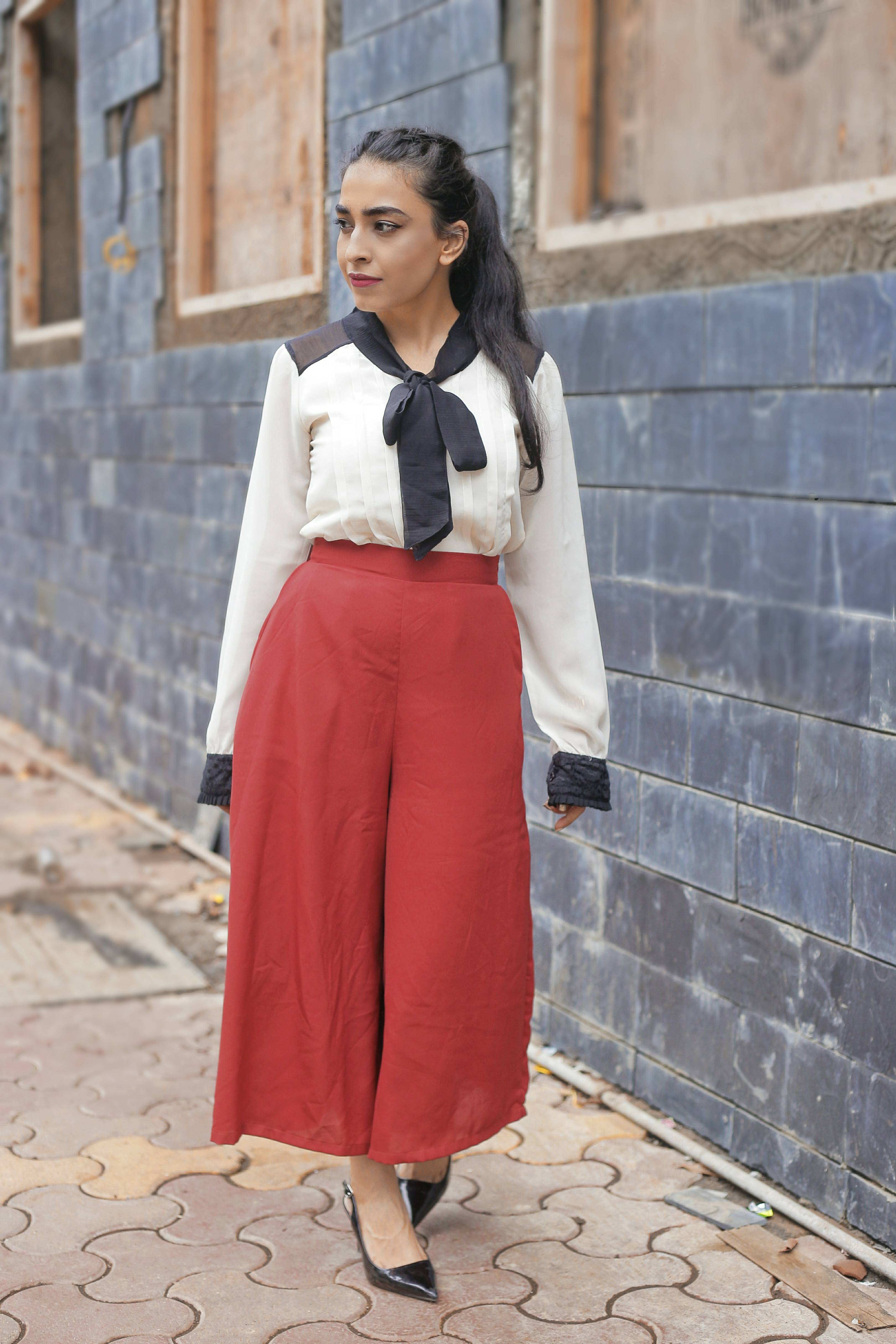 culottes, rust pants, red pants, work look, formal look, office look, work style inspo, officewear, friday dressing, miss chase india, street style