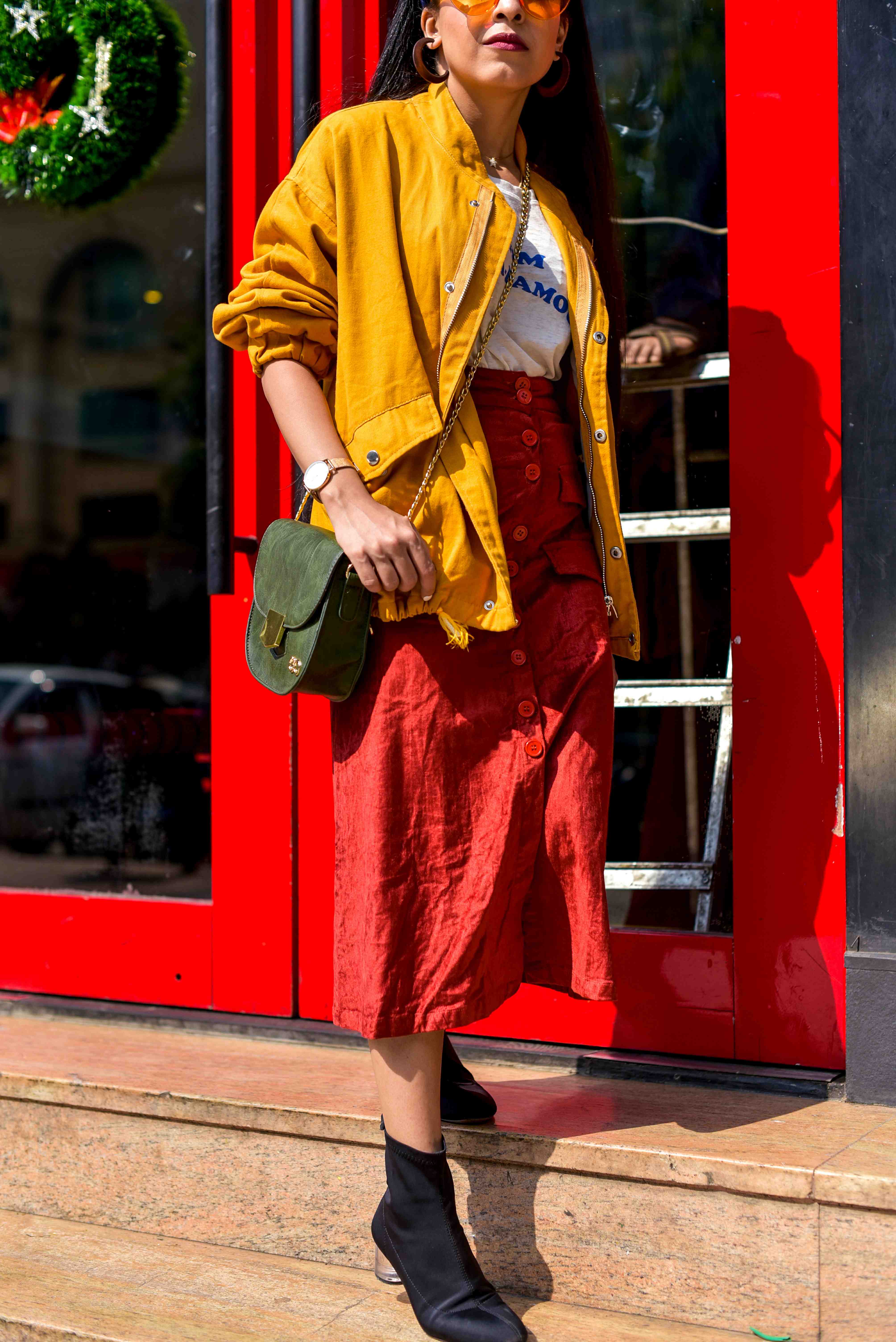yellow, pantone color, mustard street style, streetstyle, indian street style, blogger fashion, blogger outfit, outfits, ootd, yellow outfit, yellow jacket, mustard jacket, mustard street style, 2018 color forecast,