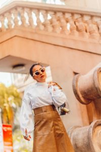 shein, shein haul, haul, vintage, street style, street style blogger, fashion blogger, style blogger, indian fashion blogger, white shirt outfit, ootd, tan skirt, tan leather, transparent bag, trends